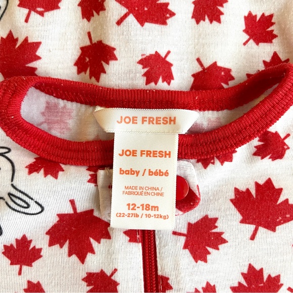 🍓4/$15🍓 Joe Fresh Baby Romper with Maple Leaf and Bunny Print - Picture 3 of 8